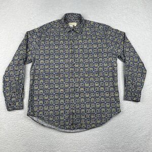 The Territory Ahead Shirt Mens Large Blue Geometric Button Up Long Sleeve Casual